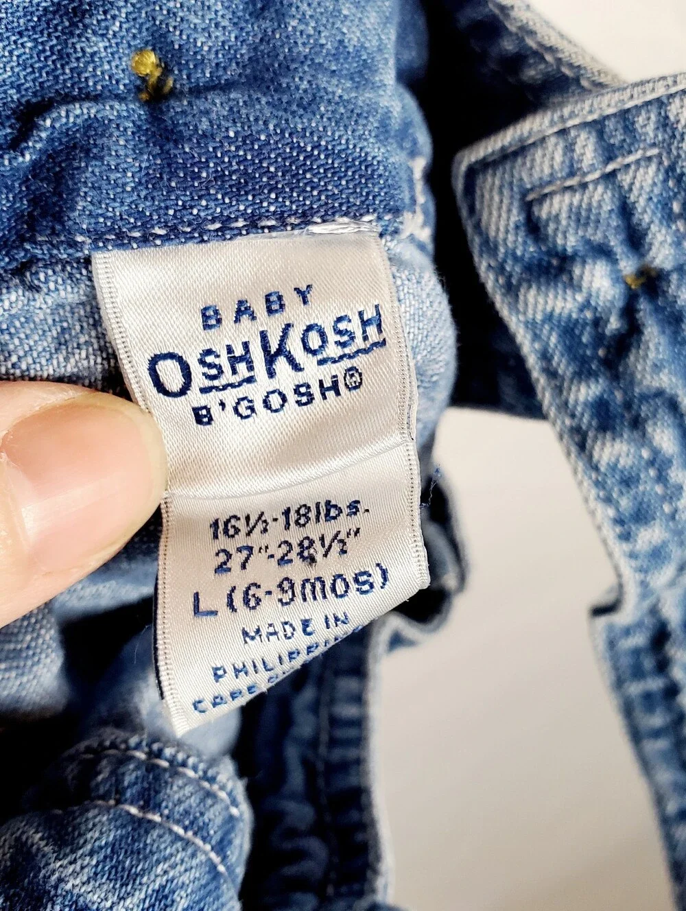 Vintage OshKosh‎ Floral Embroidered Denim Overall Dress